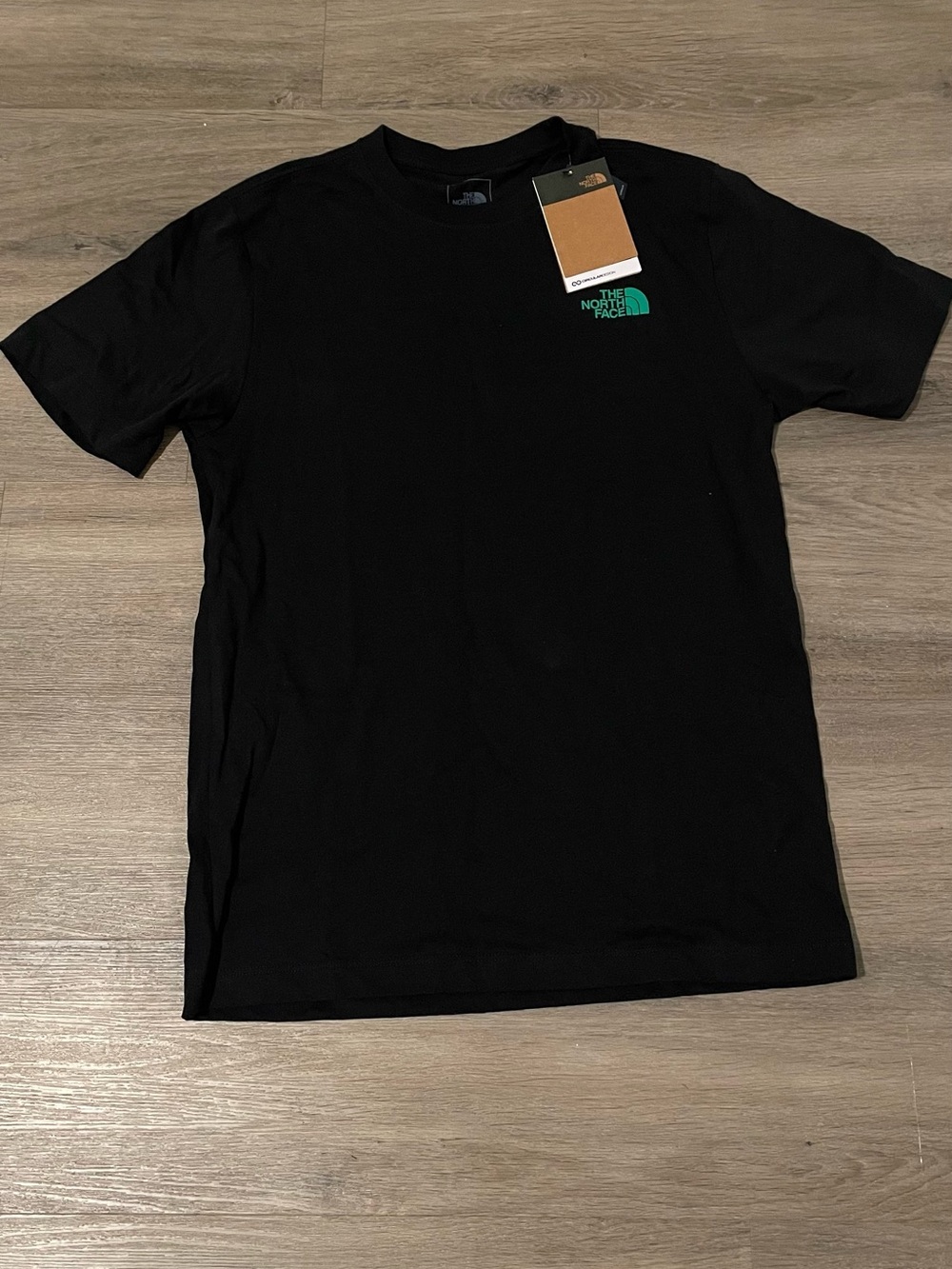 The North Face Black Short Sleeve Tee with Green Logo